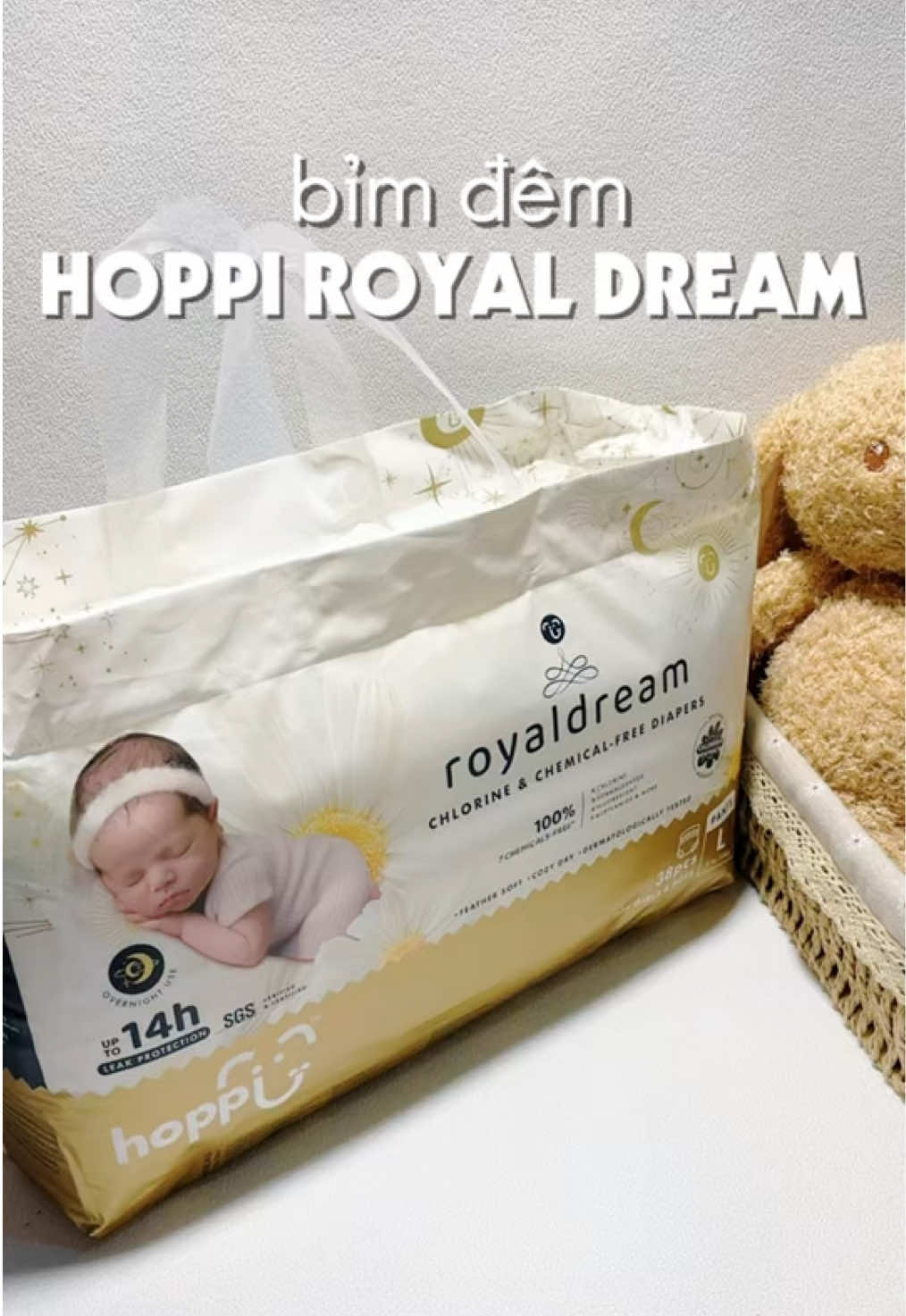 Bỉm đêm Hoppi Royal Dream #bongmesua #bimchobe #hoppi #bimhoppi #royaldream 