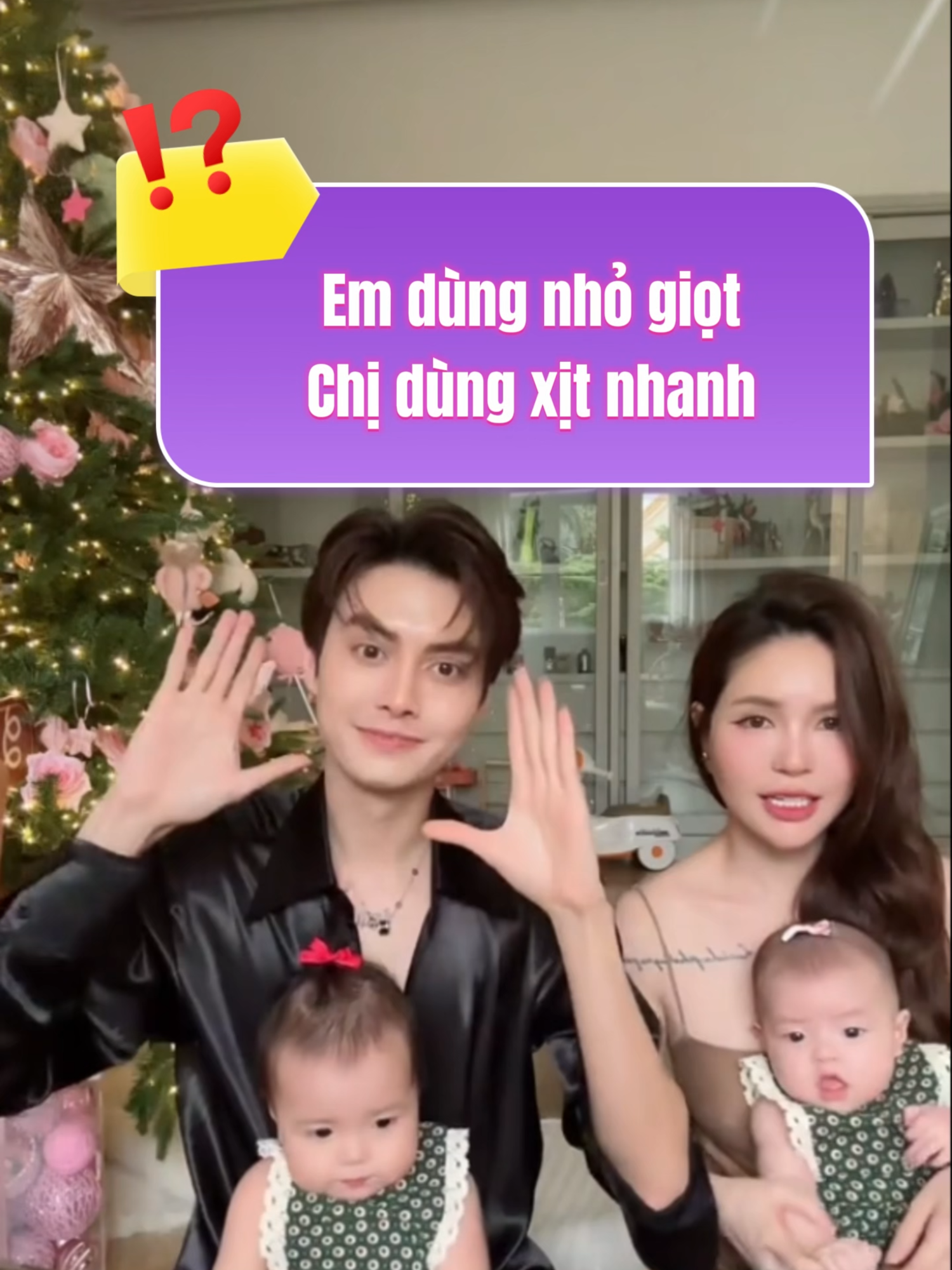 Đầu lòng 2 ả tố nga. Em dùng nhỏ giọt, chị dùng xịt nhanh #d3k2tinhkhiet #lineabond3k2