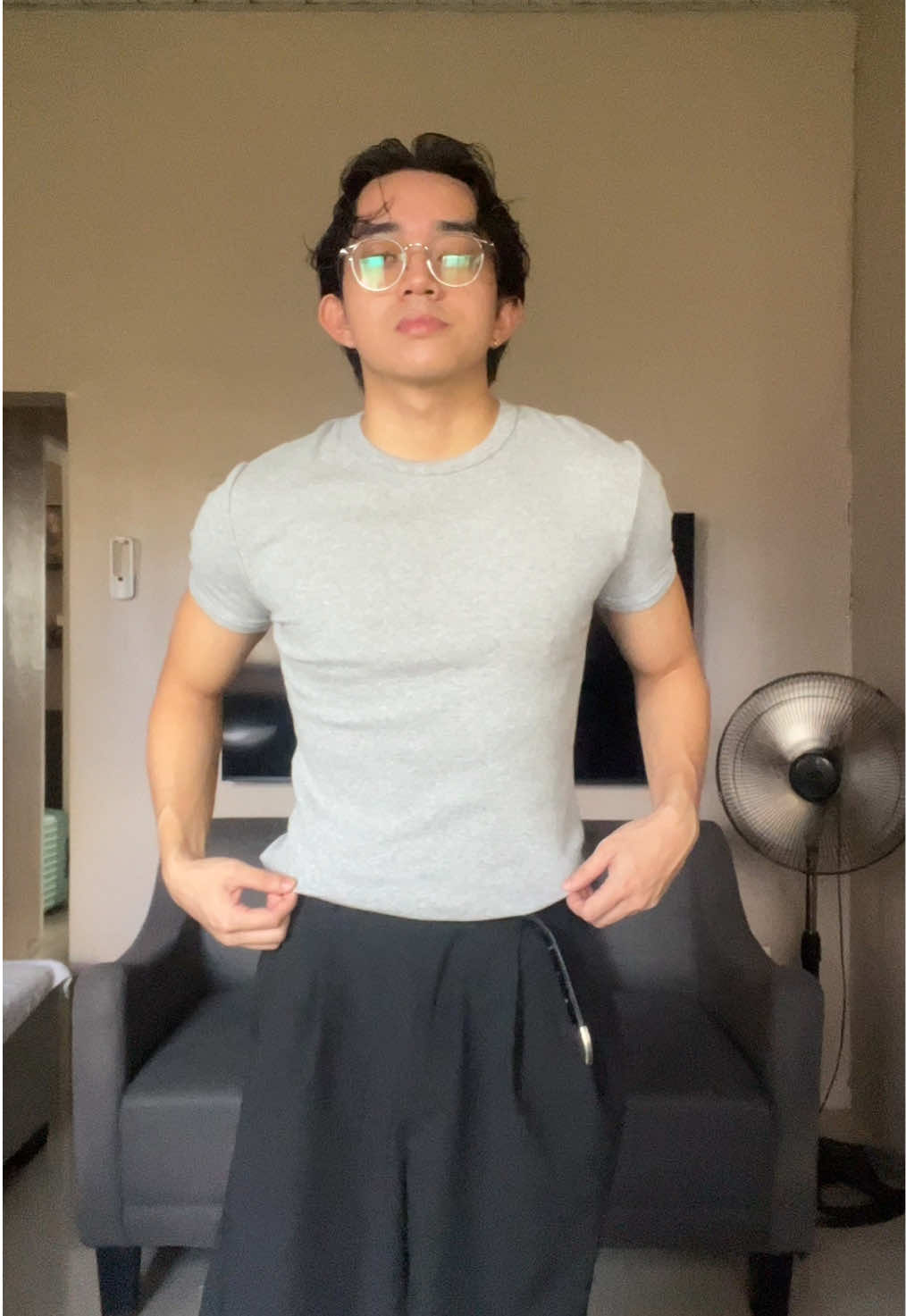 grey slim fit shirt >>> #fyp #fashion #outfit #fashiontiktok #outfitideas 