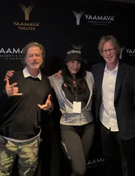 Special moments happen almost daily when your partner is @jennifirecalistrong. On the way to the All Sports celebrity charity golf tourney in Vegas we had to stop and meet her childhood friend @DavidSpade and @Dana Carvey before their hilarious comedy show @Yaamava’ Resort & Casino. Jenn skateboarded with David and his brother Andy in Casa Grande, AZ in 7th grade and they went to @Arizona State University where David honed his comedy skills before hitting the big time with @Saturday Night Live - SNL then starring in many hit movies (Tommy Boy, Grown Ups, Joe Dirt) and television shows (Saturday Night Live, Just Shoot Me!, Rules of Engagement).  How ironic that David’s first Hollywood role was playing a mischievous skateboarder named Kyle in Police Academy 4. Jenn even introduced David to his first celebrity which would be a great trivia question. Answer - @larrycsonka39.  In the early 90’s Jenn cavorted around the LA scene with David and his good friend @RobSchneiderOfficial  gathering comedy material when they were writers at SNL. She remembers they had these little notebooks they would whip out whenever an everyday occurrence could turn into a comedic moment. Here she is with David and Dana Carvey presenting them a custom Cali Strong reversible bucket hat with their successful podcast @Fly On The Wall filmed by the Sneaker Boy @Jim Stroesser .  “Isn’t that Special”.  Thank you to @Latasha Fennell for customizing their hats. #calistrongusa #calistrongfoundation #davidspade #danacarvey #flyonthewallpodcast   