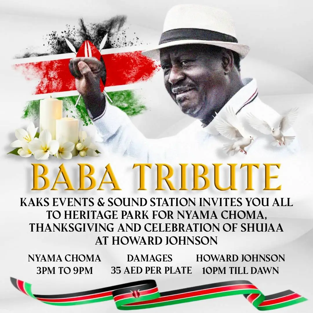 *Raila Amolo Odinga* A name etched deep in the story of our nation, A son of Kenya whose spirit has never bowed, Whose voice has thundered for justice, And whose heart beats with the rhythm of the people. From the streets of struggle to the halls of leadership, He has walked with courage through the storms of time. He has carried the dream of freedom, Not for himself, but for generations yet to come. They called him Agwambo,Baba,Tinga the mysterious one —But there is no mystery in his mission: To see Kenya stand tall, united, and fair to all. To see the ordinary citizen rise with dignity, And to see truth triumph, even when the path is long. Raila Odinga is not just a politician; He is a movement, a symbol, a spirit unbroken. He taught us that democracy demands sacrifice, That leadership is service, not privilege. Through defeat, he has shown grace. Through victory, humility. Through every season, resilience. Today, we salute the man who refused to give up -The liberator, the reformer, The father of Kenya’s second liberation. Raila Amolo Odinga —Your legacy is not written in power, But in the hearts of those you have inspired. May history remember you, Not just as a leader, But as a legend who dared to dream of a better Kenya. Jowi! Jowi! Jowi! *7pm-9pm Choma-zone HERITAGE PARK* *10pm till late HOWARD JOHNSON* *Tag along your Squad* Tupatane🫡