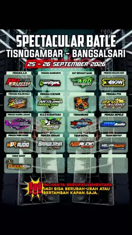 25-26 Sep 2026 All in Tisnogambar Bangsalsari full Beatle bolo 🔥🔥🔥🔥🔥  @KSMAXIMAL @newabdpro @revaaudio1 @brewogaudiooficial @sekaraudio @queen.audio4 @hasilbumi_audio @jbmaudiopandaan @brawijayaaudio123 @bigw_soundrenaline @artaproduction1 @asl_audio_jember @mdraudio1  #fyp  #karnaval  #horegjawatimur  #tisnogambarbangsalsari #viral 