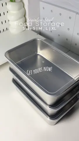 Stainless Steel Food Storage Containers .  Food Trays with Lid Keeping the food fresh and clean. 4 Sizes: -S  -M  -L  -XL  #foodstorage #food #foodcontainer #storage #container 