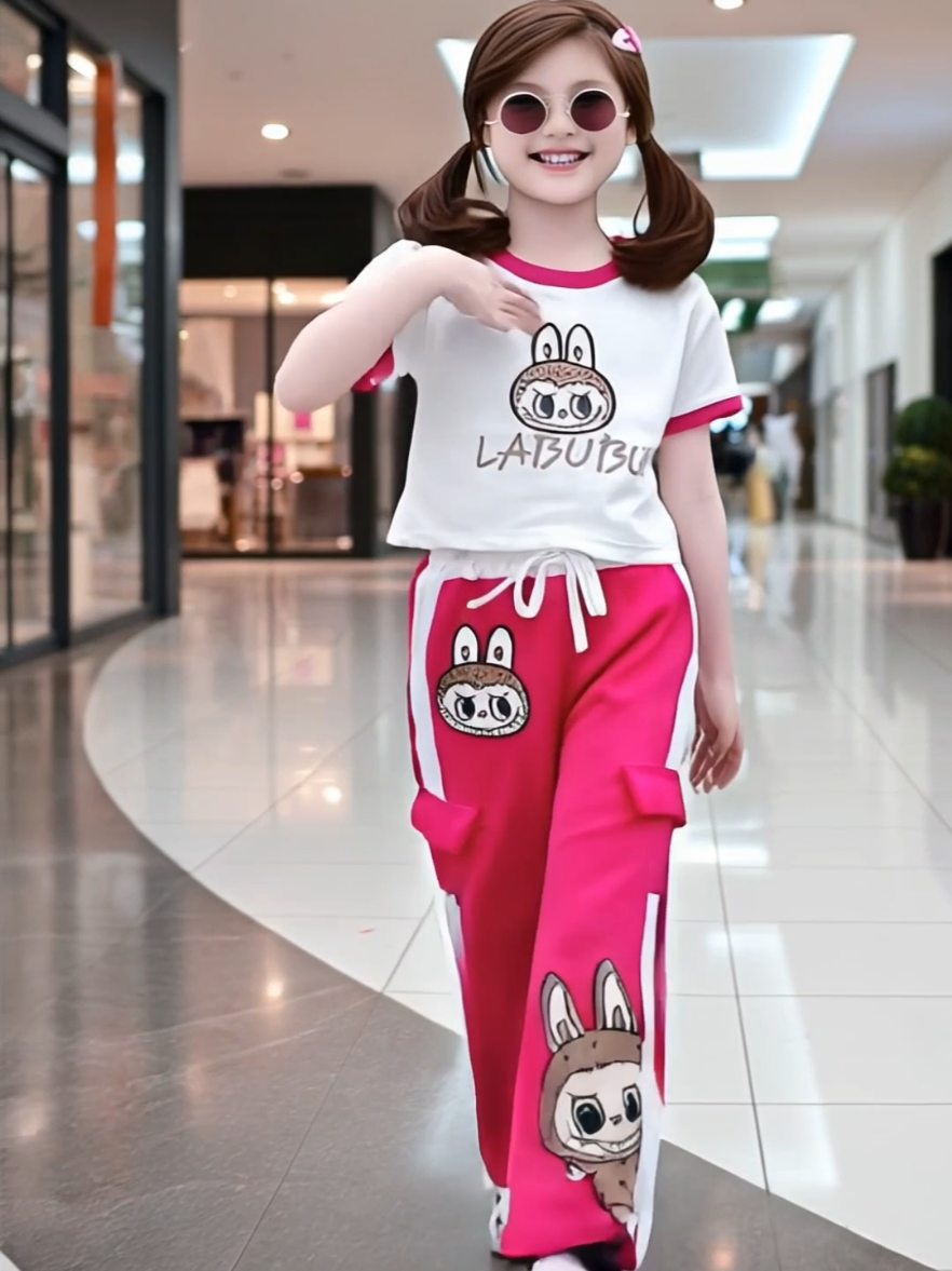 SETELAN BAJU ANAK CROP TOP VIRAL SETELAN ANAK PEREMPUAN KEKINIAN 1-12 TAHUN TERBARU. #ootdanak #style #oneset #fashionanak #premium 