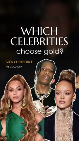 WHICH CELEBRITIES CHOOSE GOLD Some of the world’s biggest stars aren’t just making a fashion statement — they’re showing the timeless power of gold. From bold chains to golden accessories, celebrities use gold to shine and make an impact. Next time you see someone dripping in gold, remember: it’s smart investing. #celebrities #gold #investment