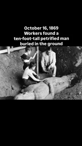 On October 16, 1869, workers digging a well behind William Newell’s barn in Cardiff, New York, made a startling discovery. Beneath the soil lay what appeared to be the petrified body of a ten-foot-tall man. Word spread quickly, and within hours, curious visitors were paying fifty cents apiece for a chance to see what was soon being called the “Cardiff Giant.” In an era fascinated by both science and religion, many people took the find as proof of biblical stories describing giants who once walked the earth. Local preachers cited scripture, while scientists and skeptics argued that the figure was nothing more than an elaborate fake. Newspapers across the country picked up the story, feeding the growing debate. Thousands traveled to Cardiff to witness the so-called discovery, and the small New York town became an unexpected tourist attraction. Behind the scenes, however, the truth was far less miraculous. The giant had been secretly commissioned by George Hull, a New York tobacconist and known skeptic of religious literalism. After a heated argument about a Bible passage referring to giants, Hull decided to expose what he saw as gullibility among believers. He had a massive block of gypsum carved into a human figure, treated it with acids and stains to simulate age, and buried it on his cousin Newell’s property a year before its “discovery.” The hoax unraveled within months. Scientists from Yale and other institutions identified the giant as a recent carving rather than a fossilized body. Yet even after being exposed, the Cardiff Giant remained popular. Showman P. T. Barnum created his own replica, displaying it as the “real” giant, and both versions drew crowds for years. What began as a prank meant to challenge faith and reason ended up as one of America’s earliest lessons in the power of spectacle and belief. Follow the page for more daily history posts! #CardiffGiant #AmericanHistory #Hoaxes #19thCentury #MuseumCuriosities 