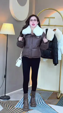 ÁO KHOÁC PHAO DA DÁNG NGẮN CỔ LÔNG SIÊU HOT, TAY BO CHUN CÓ RÚT EO #aokhoacphao #aokhoacnu #thoitrangnu #xuhuong 