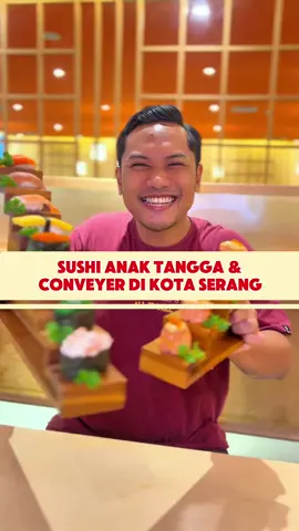 Sushi Anak Tangga & Conveyer di Kota Serang 🍣🪜🎏 Sekarang @sushi wa serang tampil dengan nuansa baru loohh.. tempat duduknya pakai sofa dan banyak menu baru 😋😋 #sushiwa #sushiwaserang #sushiserang #sushianaktangga #sushikotaserang 