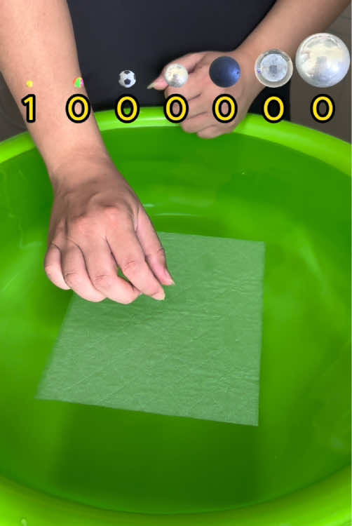 how much paper does it take to make the object float? #experiment #asmr 
