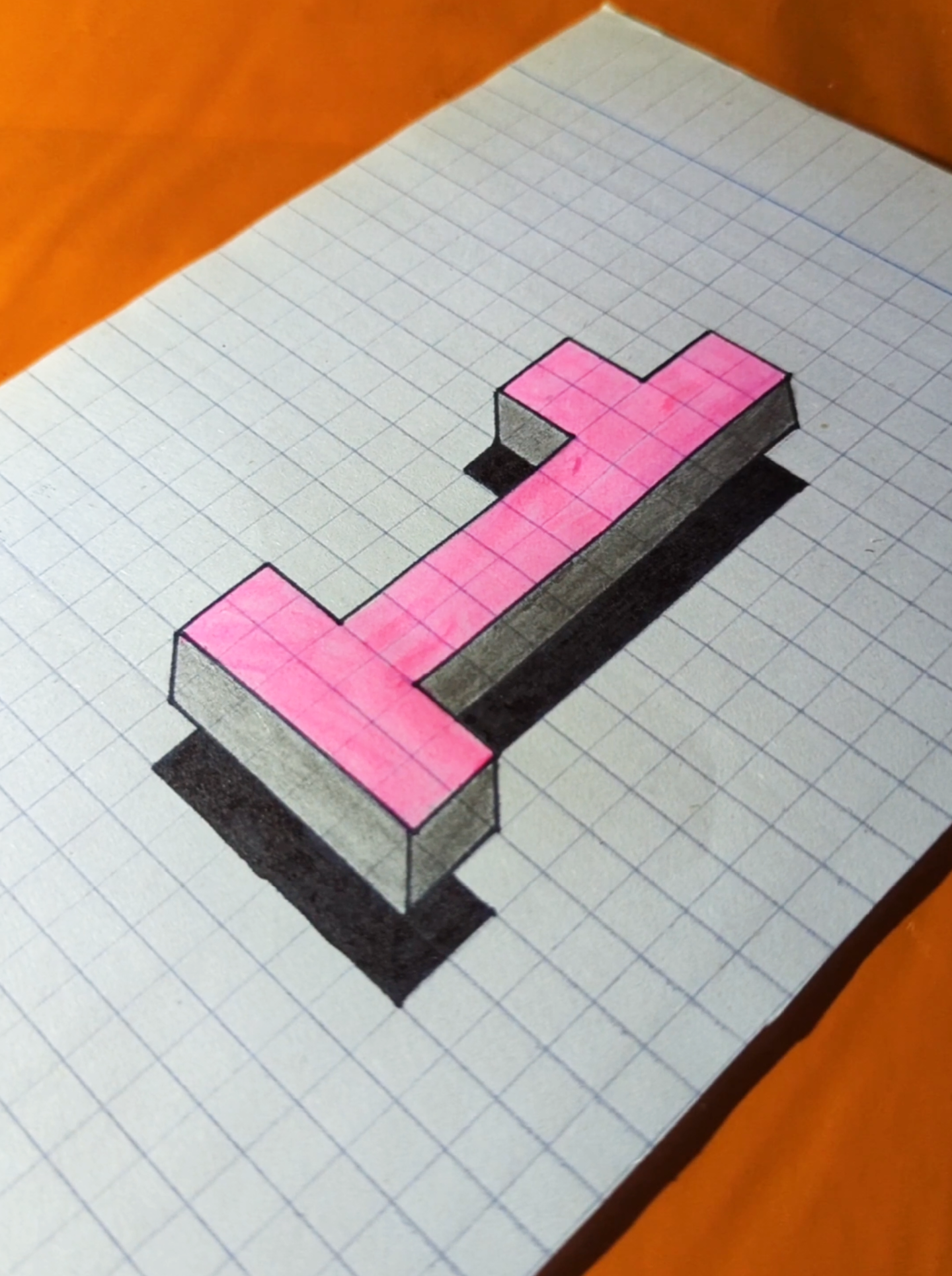easy 3D drawing digit 1  #illusion #3d #drawings 