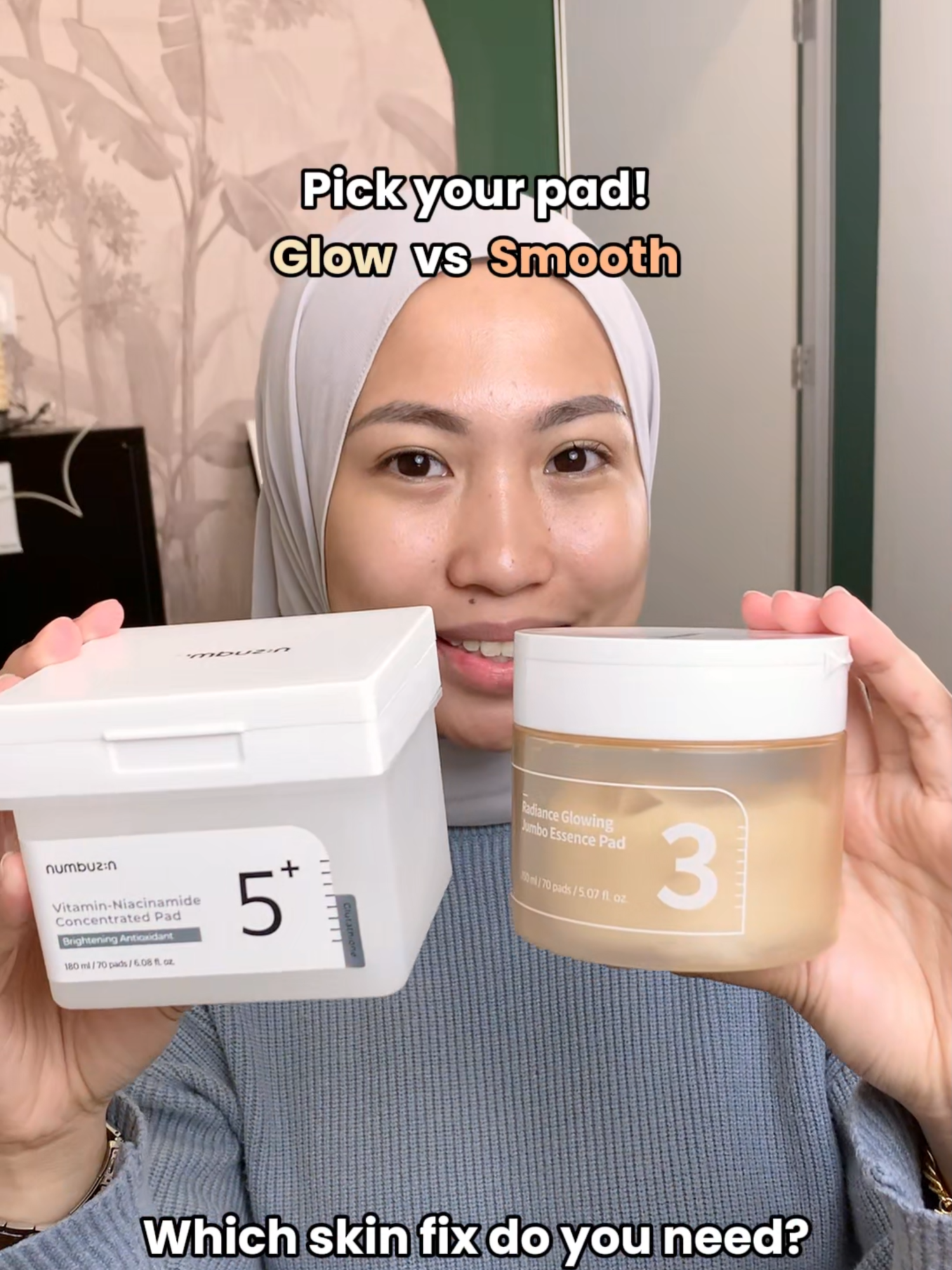 Stop using one toner pad! Your skin needs this POWER DUO. ✨ Numbuzin No.5 (glow) first, then No.3 (smoothing). This 1-2 punch gave me glass skin! #beautyskincare #koreanskincare #Fyp #Stylekorean #Beautydeal #clearskin #kllure #hyperpigmentation #glassskinroutine #exfoliateyourskin #numbuzintonerpad #fypage #grabnow