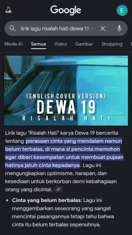 Risalah Hati - English Cover Version (Originally by Dewa 19) Lagu ini dibuat dengan menggunakan Bantuan Teknologi Kecerdasan (AI). Karya asli sepenuhnya milik pencipta, label, dan publisher terkait. Video ini bersifat interpretasi/eksperimen untuk keperluan kreatif & edukasi. Saurce Youtube : Whisper Chord #dewa19 #risalahhati #coversong #englishversion #fyp 