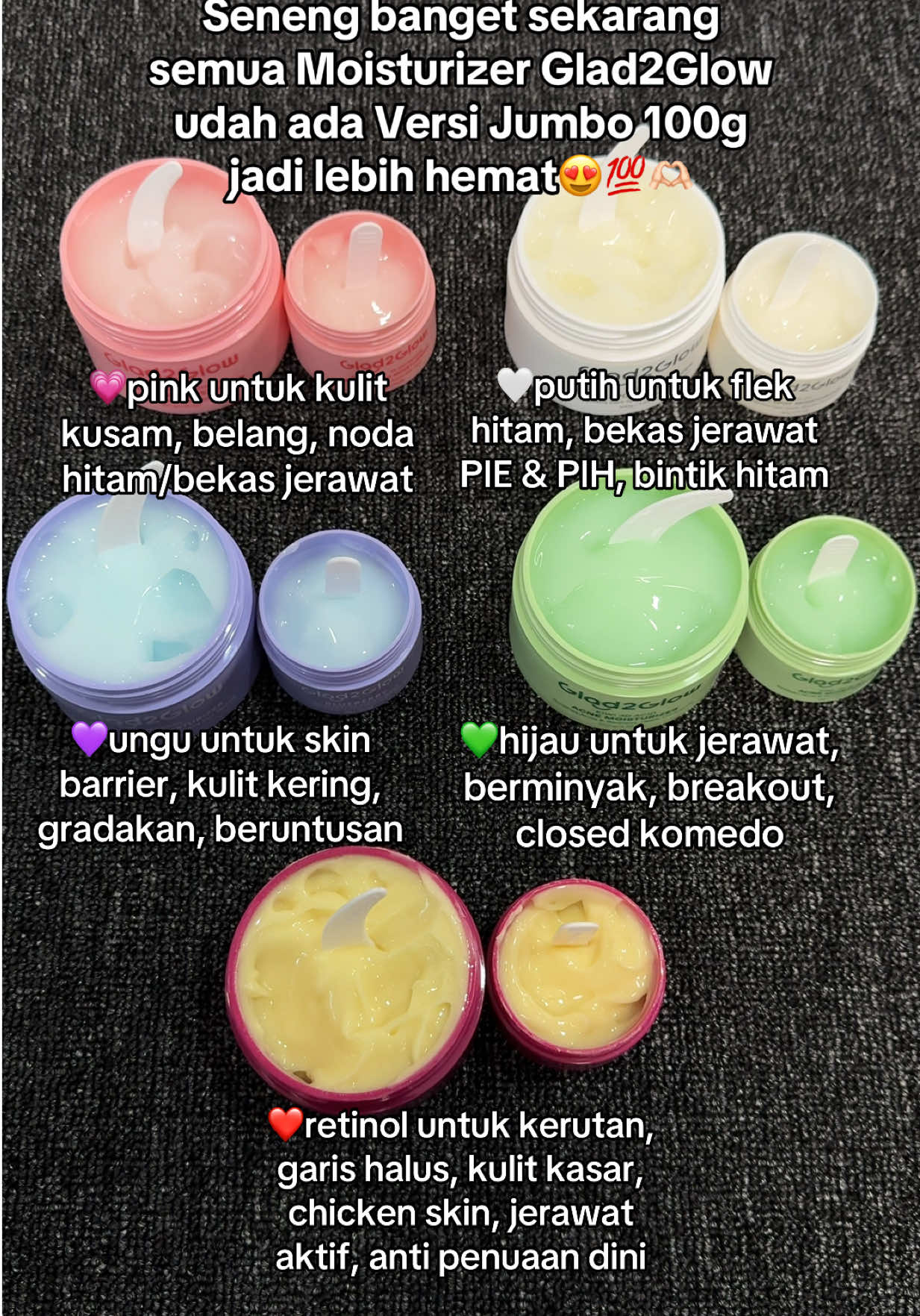 Lebih besar lebih hemat🥳😍 #glad2glow #glad2glowmoisturizer #moisturizer 