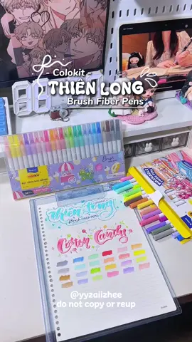 Ui màu đẹp ơi là đẹp mấy bồ ạ 🫶🫶 #thienlong #fiberpen #brushfiberpen #butlongmau #calligraphy 