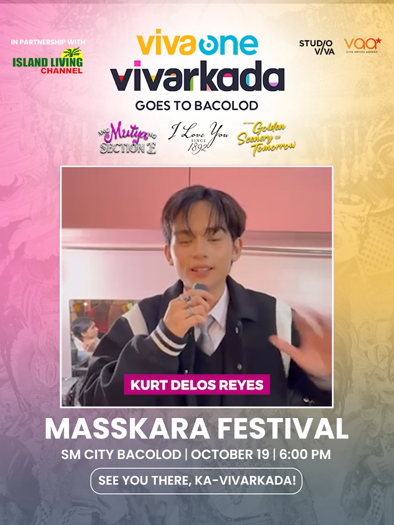 Get ready, Bacolod! Kurt Delos Reyes is joining the celebration at MassKara Festival 2025! See you this October 19, 6 PM sa SM City Bacolod for non-stop energy, music, and smiles all around! It’s gonna be one wild ride! 😎 #KurtDelosReyes #MassKara2025 #VivarkadaFestivalTour #VivaOne #BidaKaDito