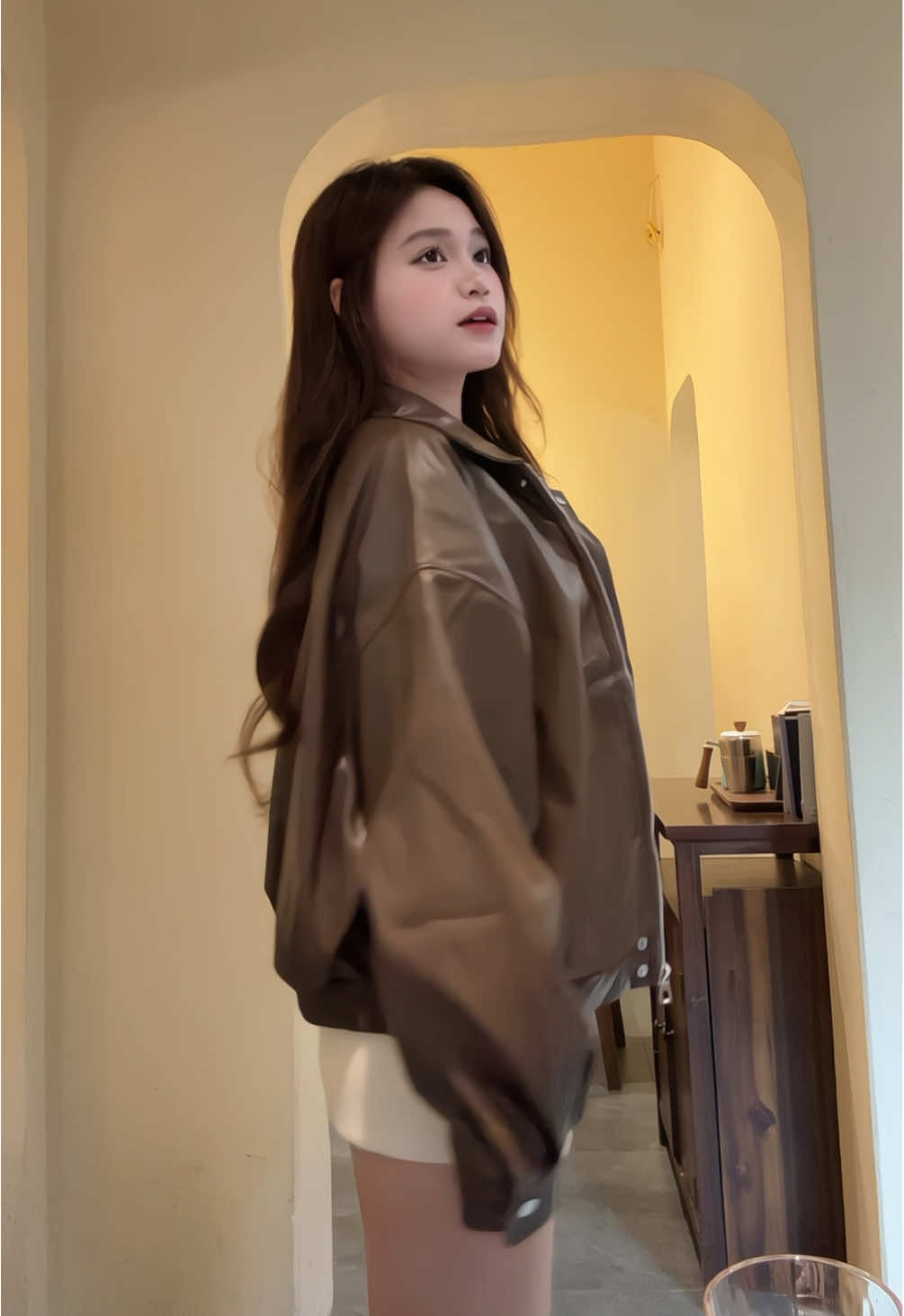 Áo khoác da dưới 250k lun á #aokhoac #aokhoacda #outfit #viral #xuhuong 