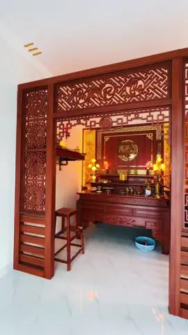 Phòng thờ gia tiên ấm cúng❤️‍🔥 #phongthogiatien #phongthodep #vachcncplywood #noithatphongtho #noithatgianguyen 
