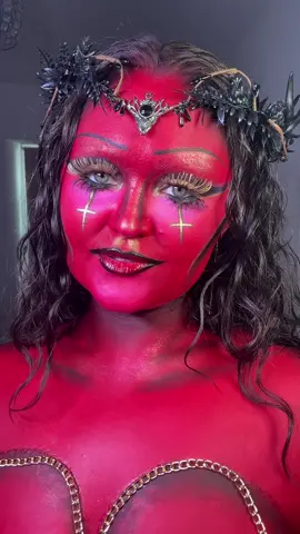 MAC masters week 2 👹(draft from a few months ago) @maccosmetics  Brief is - Halloween but make it HOT Products used below - prit stick (glue brows down) -  BEN NYE neutral set colourless powder(set brows down and all the red paint) - @PLOUISE acid reign paints in shade blank canvas (cover brows) - @Mehron Makeup cream paints in shades - Red, white and black. - @BEAUTY BAY x Jade palette to intensify the red base and add black shadows  - MAC COSMETICS - colour excess glide or die gel eyeliner for brows  - @Fyne Cosmetics black eyeliner for water line  - MAC COSMETICS - glitter brilliant in shade “old gold” on the eyelid, DIY gold lashes, and all the gold detailing  - @Peaches & Cream brushes, pigment drops to mix with pigments to create liner work, loose pigments in shades - “SINDERELLA” and “FAMOUS” - @nyxcosmetics_uk @NYX Professional Makeup buttermelt highlighter in shade “ BUTTA THAN GOLD” - @Pretty Witch Cosmetics lexi lash - @ColourPop Cosmetics super shadow shocks in shades “LIKE A MOSS” and “RITZ” - @Charlotte Tilbury exagger-eye mascara in black  - MAC COSMETICS- Gel eyeliner in glide or die, lip pencil in shade NIGHTMOTH, lipstick in “RUBY WOO” - @madebymitchell beam gloss shade “ SEE RIGHT THROUGH” #macmasters2025 #maccosmetics #devil #devilmakeup #devilmakeuplook 