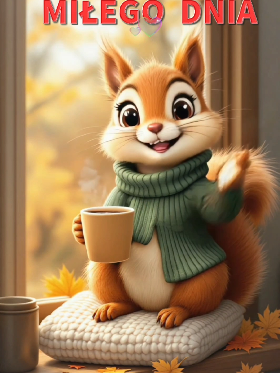Miłego dnia wszystkim życzę 🍀 #Dzieńdobry #MiłegoDnia #wiewiórka #pozdrowienia #miłego_dnia 💋💋💋🍀