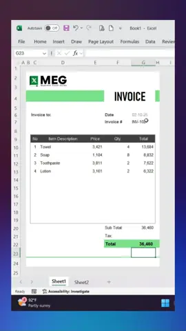 Dynamic Invoice #excel  #advancedexcel  #excelpro  #excelfunctions  #myanmarexcelguide 
