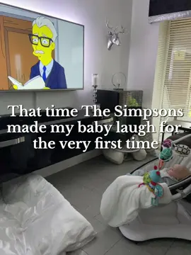 What is it about the Simpsons that’s just so funny? I could listen to his laugh forever🥹❤️  . . . #firsttimemom #babylaugh #funnybaby #fyp #thesimpsons 