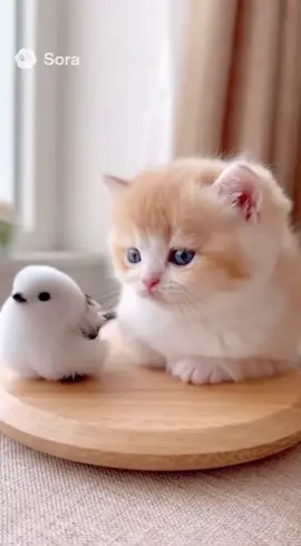 まわる🕊️🐈 #シマエナガ #cat #猫 #ネコ #かわいい