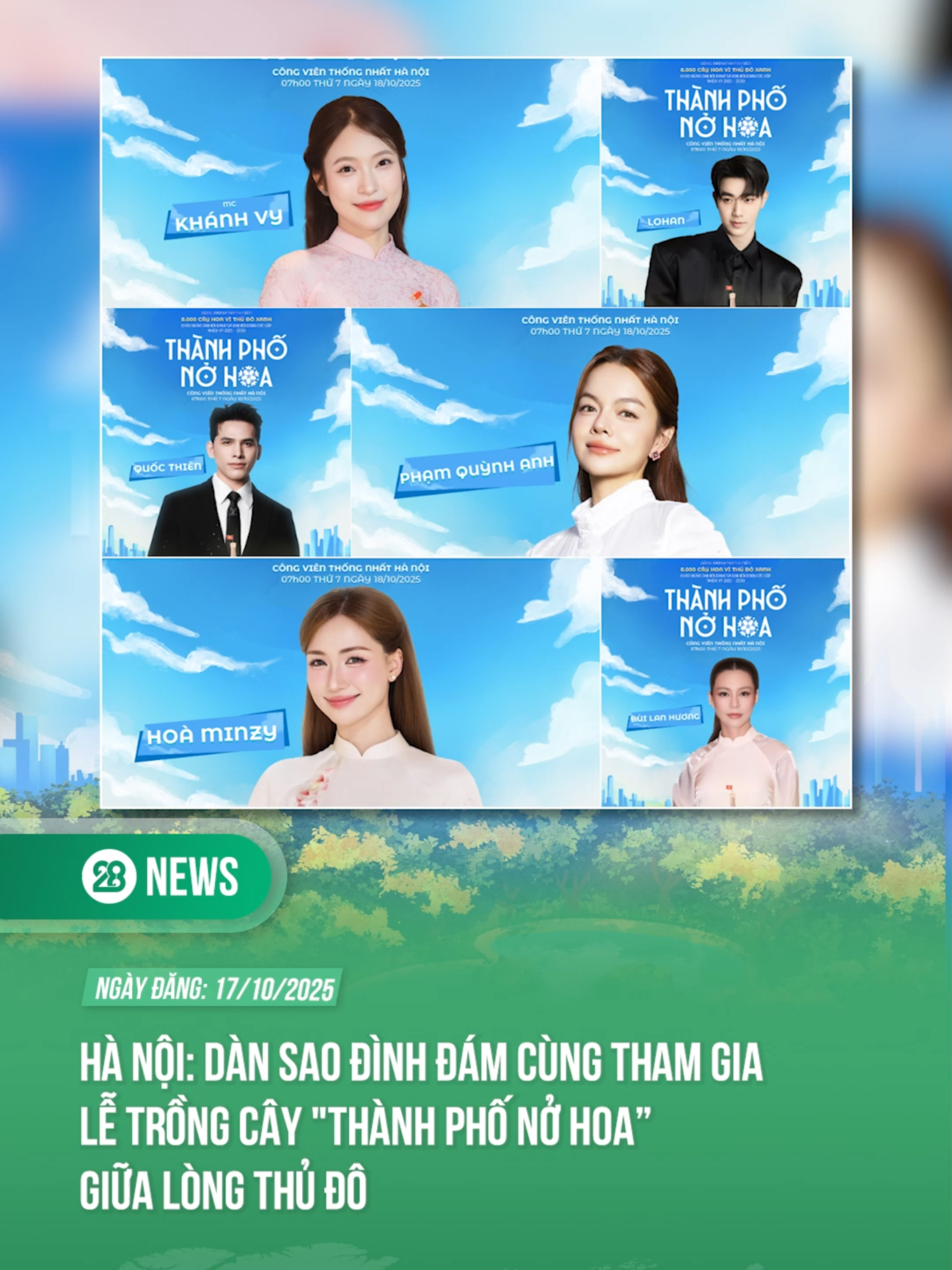 DÀN SAO ĐÌNH ĐÁM CÙNG THAM GIA LỄ TRỒNG CÂY 