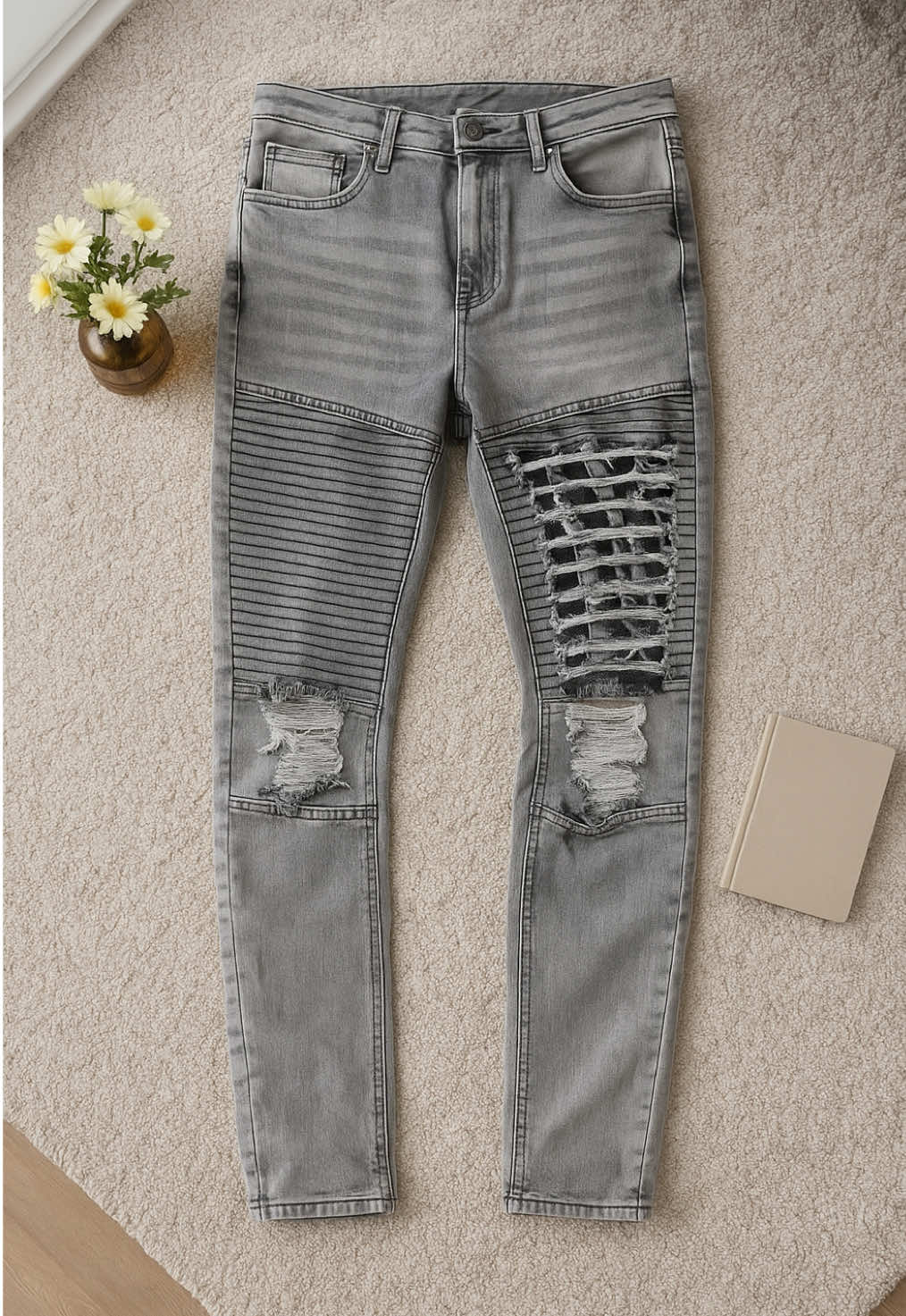 Jeans pria biker sobek premium, harganya terjangkau  #jeanssobek #jeanspria #jeansmurah #ootdfashion #wibgajian 