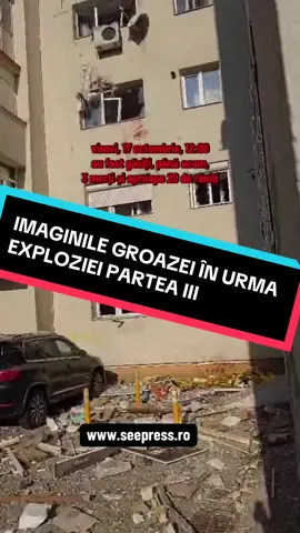 🛑 O explozie extrem de puternică s-a produs vineri dimineață, 18 octombrie, într-un bloc de locuințe din cartierul Rahova, sectorul 5 al Capitalei. Au murit trei persoane și au fost rănite alte 17, potrivit Inspectoratului pentru Situații de Urgență București-Ilfov (ISU BIF) și Departamentului pentru Situații de Urgență (DSU). Deflagrația, urmată de incendiu, a afectat grav două etaje ale imobilului și a produs pagube materiale însemnate și clădirilor din apropiere, inclusiv Liceului Teoretic „Dimitrie Bolintineanu”. Revenim cu detalii pe rețelele noastre de socializare. Dragi cititori, lucrările de mentenanță a site-ul nostru www.seepress.ro s-au prelungit cu încă 3-4 zile. Ne cerem scuze pentru întârziere și mulțumim pentru răbdare! Vă promitem, așteptarea merită!