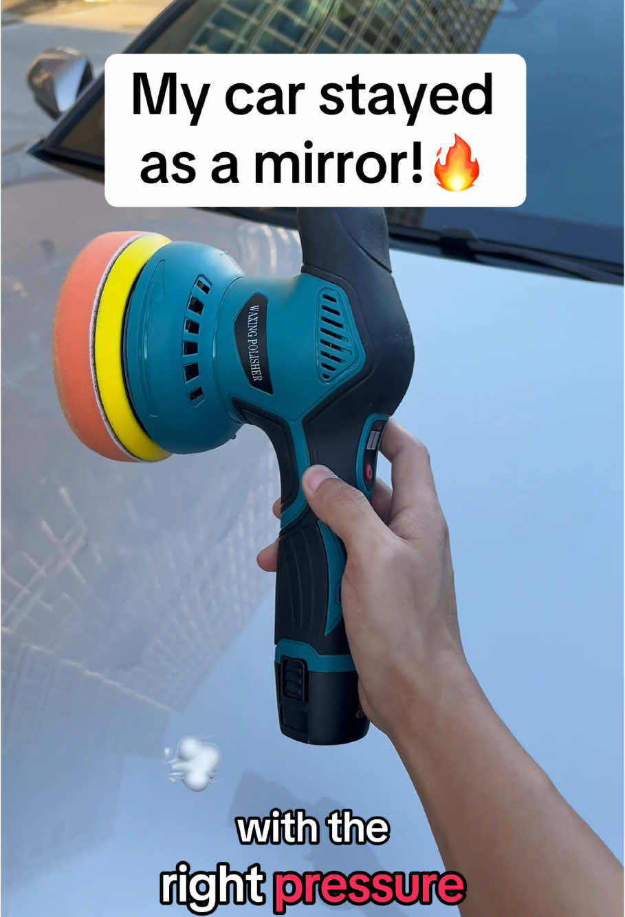 Just push it lightly to polish it!#polish #polisher #buffer #polishingmachine #carpolishing #carrepair #polishing #carwaxing #DIY #fyp 