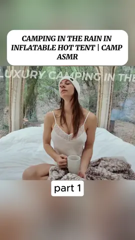 CAMPING IN THE RAIN IN INFLATABLE HOT TENT CAMP ASMR #camping #asmr #luxury #inflatable #glamping 