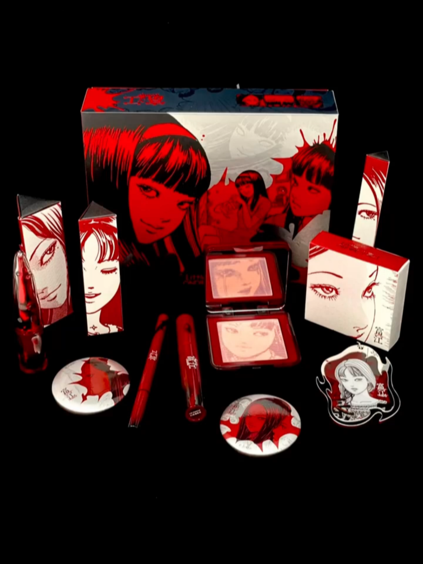 LITTLE ONDINE X Junji ITO Maniac Collection Swatches👿 #lips #lipmakeup #lipmakeupideas #lipsync #blusher #Eyeliner #mascara #makeupartist #makeuphacks #lookhealthystore