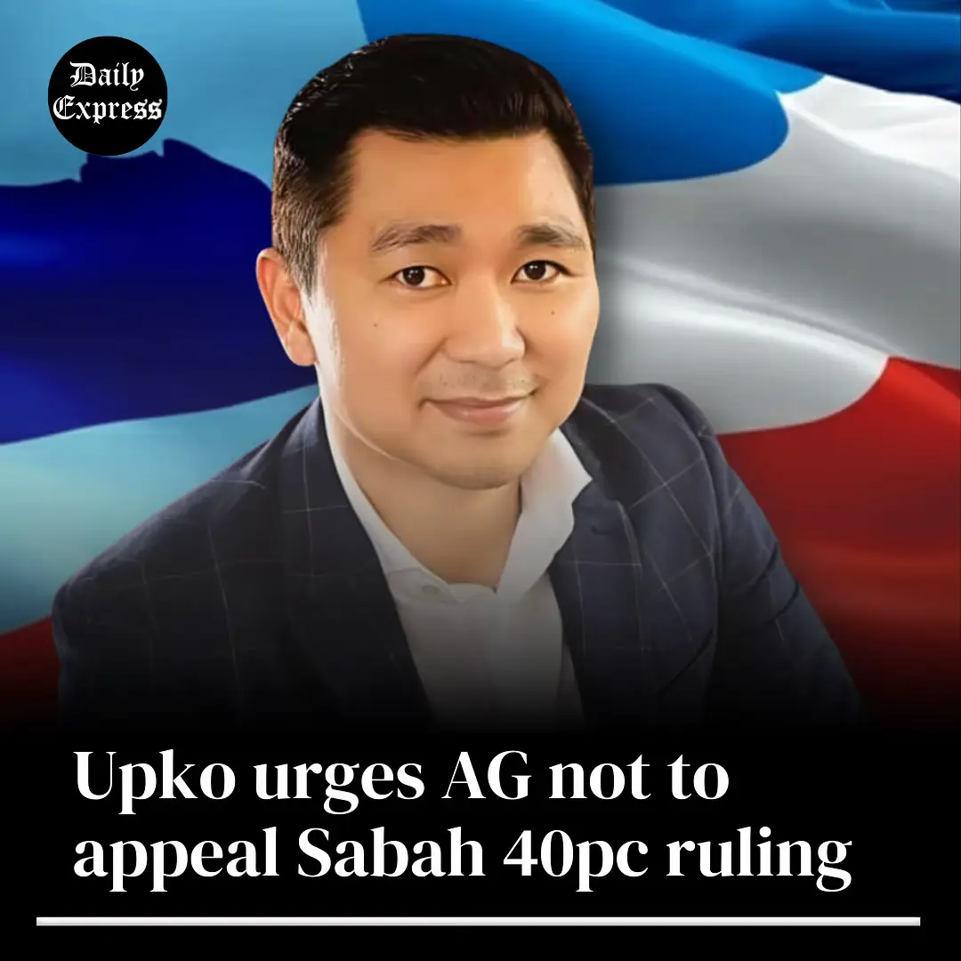 KOTA KINABALU: United Progressive Kinabalu Organisation (Upko) has called on the Federal Attorney-General not to appeal the High Court’s decision affirming Sabah’s constitutional right to 40 per cent of federal revenue derived from the state. Upko secretary-general Senator Datuk Nelson W Angang (pic) said the ruling by the Kota Kinabalu High Court reaffirmed the rule of law and the enduring principles of the Malaysia Agreement 1963. He said the decision was a moral and historic victory for the people of Sabah, who have long awaited fair recognition of their constitutional rights under Article 112D of the Federal Constitution. Full story: https://www.dailyexpress.com.my/news/268665/upko-urges-ag-not-to-appeal-sabah-40pc-ruling/