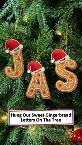 Three little letters, a splash of color, and Christmas magic. These custom ornaments make our tree feel extra cozy and personal 🎁 #wanderprints #personalized #gifts #Christmas #giftforyourself