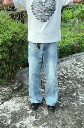 Gw pake size L tb 175 bb 55❗️ #celanajeans #celanapanjang #loosejeans 