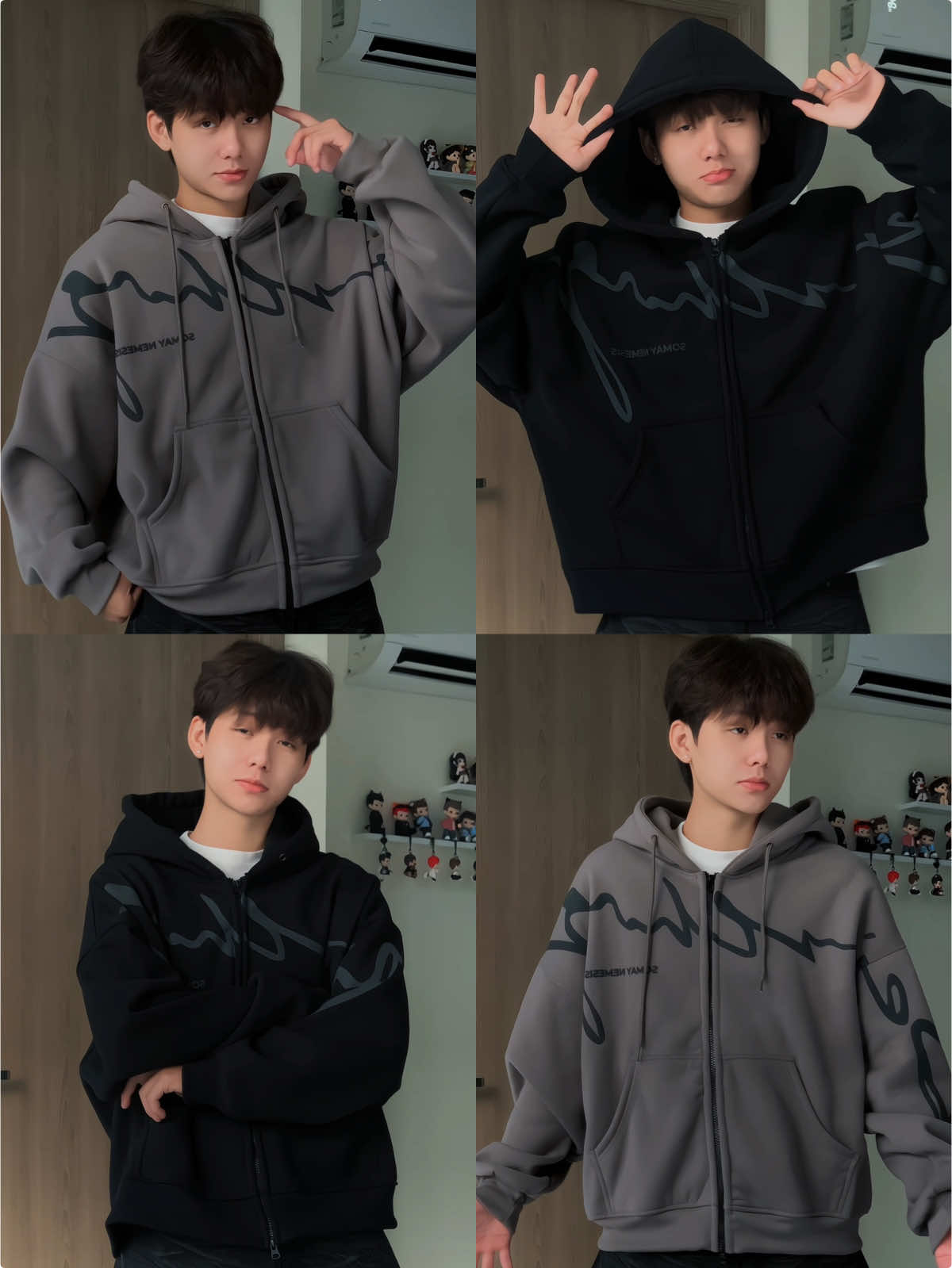 Mới về lại full size full màu nên phải lên clip cho mn săn sớm thui #dangmacdo #reviewdonam #hoodie #nemesis #aokhoac 