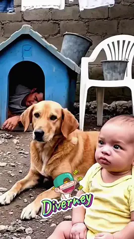 a mi papá lo echaron de la casa ahora vive en la casa de firulais #inteligenciaartificial #bebegracioso #elmundoencamara #babytiktok #humorgracioso #ia #reelsviralシ #veo3 #ypシ #lamoda #paratiiiiiiiiii 