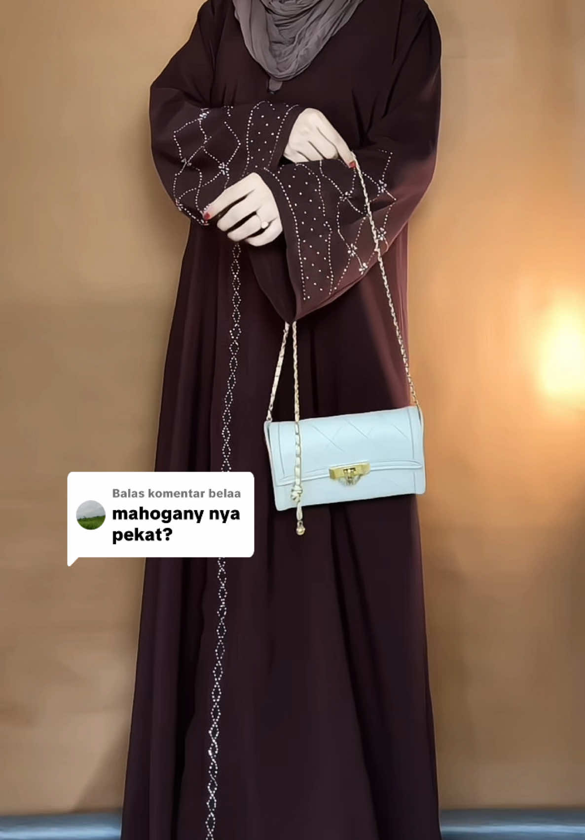 Membalas @belaa  MAHOGANY NYA CAKEPPPP PLISSSS😭😍 #abaya #abayaterbaru 