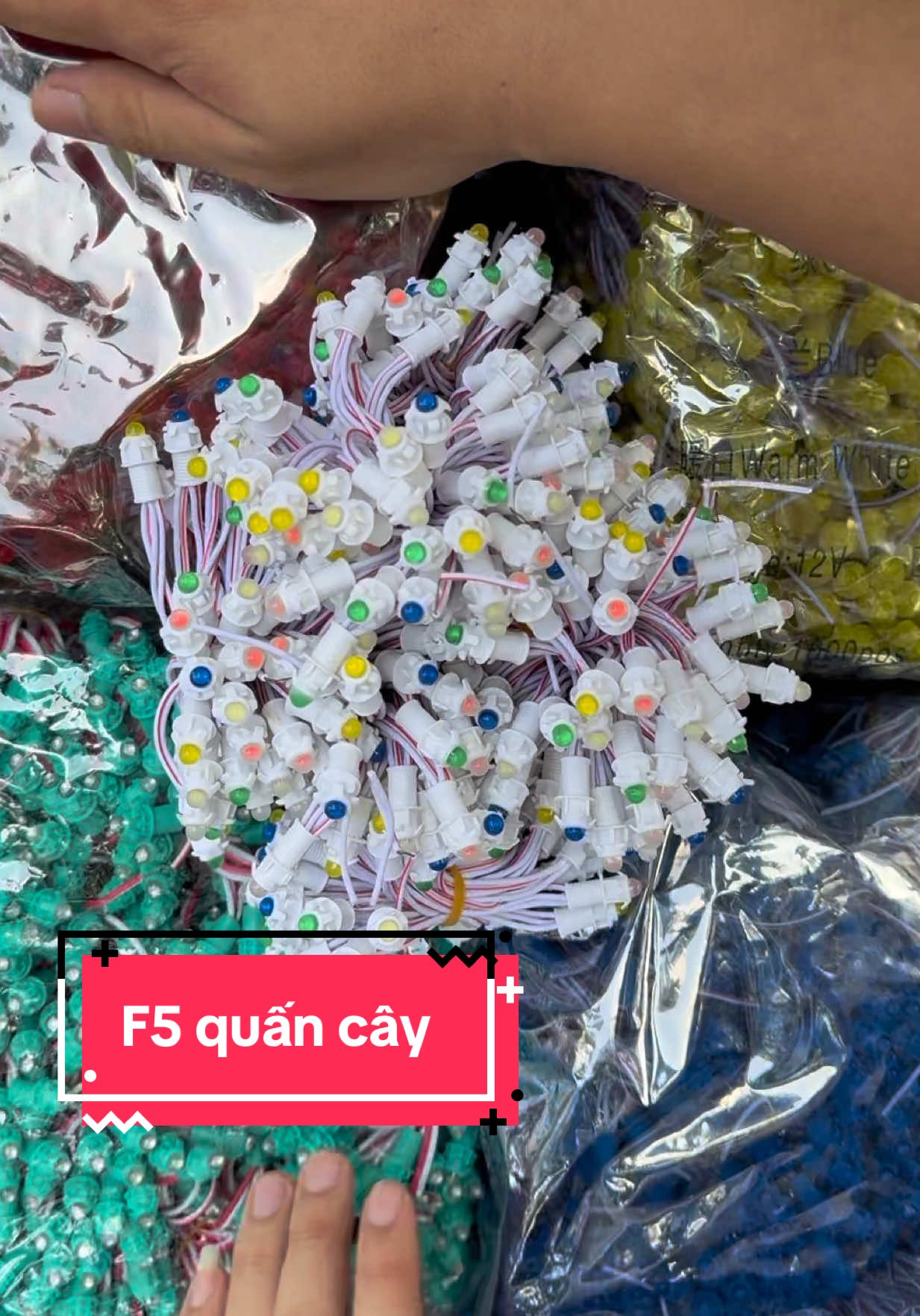 F5 quấn cây #trangdenled #f5 #dendep #dentrangtri #dentrangtri 