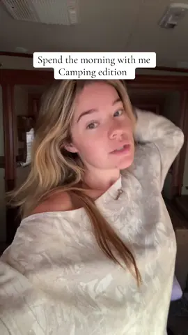 Little camping morning routine #fyp #camping #morningroutine #momtok #routine 