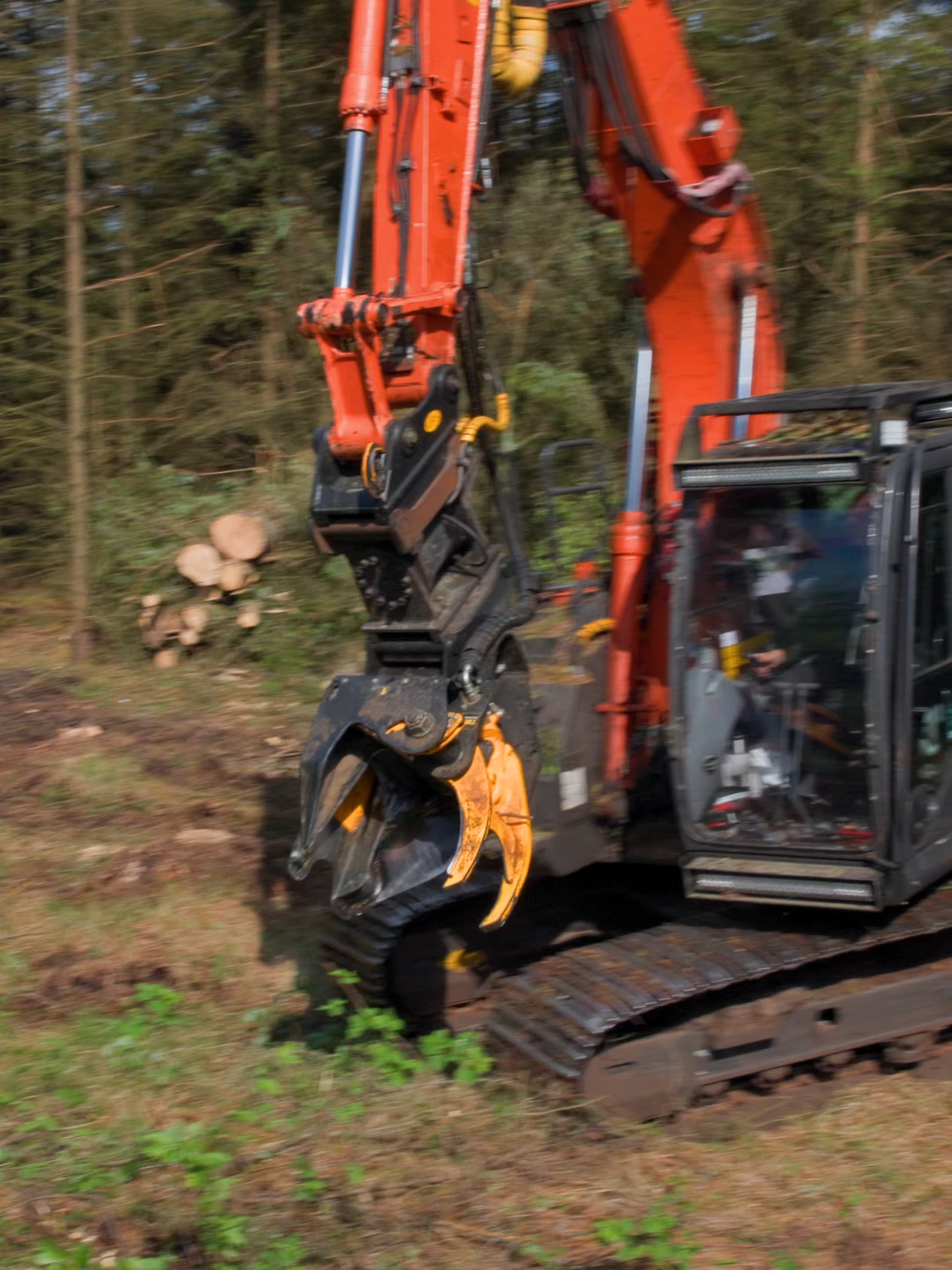 TMK 300 Next Gen is not only made for the big trees, it also handles the smaller stuff exceptionally well! 💪🏻 #treeshear #treecutting #forestry #machinery #forestryequipment #hitachi