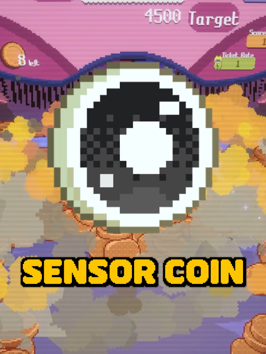 Replying to @apollobee COIN OF THE WEEK TIME! MEET: THE SENSOR COIN  ✨  👀 Targets the highest value coin ⚡ Zaps everything in its way 🧠Built with raccoon laser science #roguelike #indiedev #raccoin 