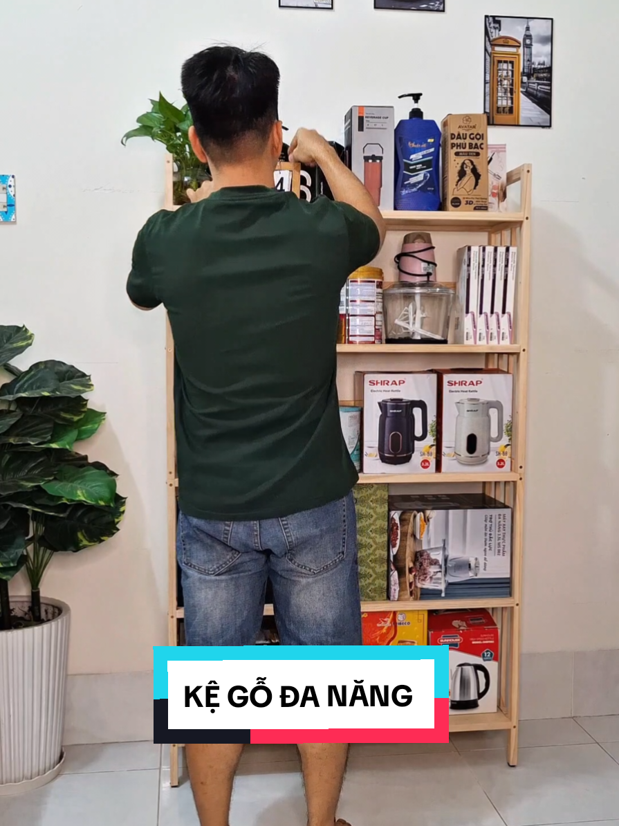 KỆ GỖ ĐA NĂNG ĐỰNG ĐỒ GIA DỤNG #kesach #kegotrangtri #kegodecor #giadungtienich #huynhgiadung79 