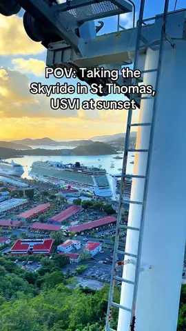 The view from the Skyride in St. Thomas is breathtaking. The Skyride takes you 700 feet up to Paradise Point where you can enjoy a world famous Bushwacker. #stthomas #cruiselife #cruiseship #paradisepoint #cruise 