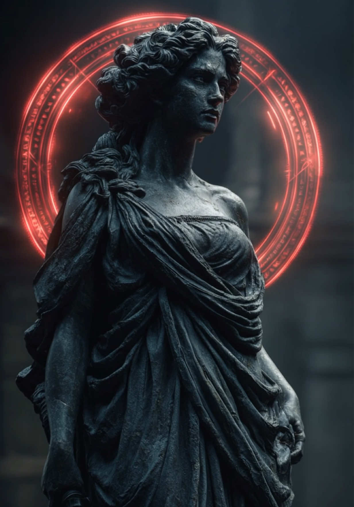 When the statue comes alive — the goddess is born ✨ Share your feelings in the comments 🕊️#goddessawakening #mysticalart #aifantasy 