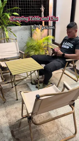 Mag-camping ka na parang may sariling sala set! Ito yung camping setup na hindi ka mapapahiya! #campinglife #campingchair #campingtable #foldablechairsandtable #fyppppppppppppppppppppppp 