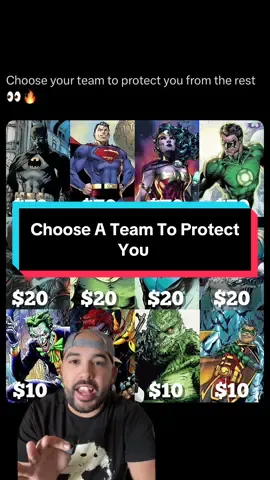 Choose a team to protect you. #dccomics #batman #joker #wife #greenscreen 