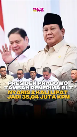 Menteri Koordinator Bidang Perekonomian Airlangga Hartarto mengumumkan tambahan penerima Bantuan Langsung Tunai (BLT) khusus untuk bulan Oktober, November dan Desember 2025. Tambahan BLT mencapai 17,2 juta penerima. Dengan demikian, BLT pada 3 bulan terakhir tahun ini akan diterima 35,04 juta keluarga penerima manfaat (KPM).  Airlangga mengatakan tambahan bantuan ini lebih tinggi dari BLT sebelumnya. Adapun, anggarannya mencapai Rp 30 triliun.  #presidenprabowo #prabowo #indonesia #indonesiaemas #dekade08