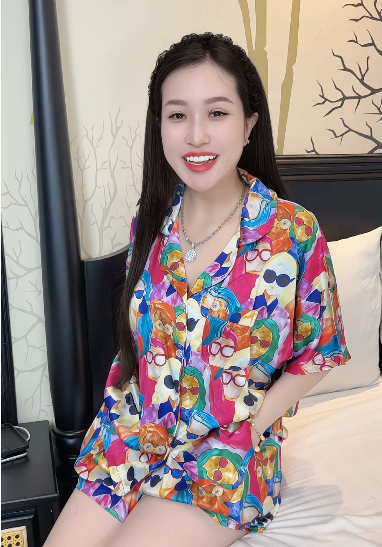 Mặc màu nổi cho xinh #xuhuong #thoitrangnu #dobo #pijama 