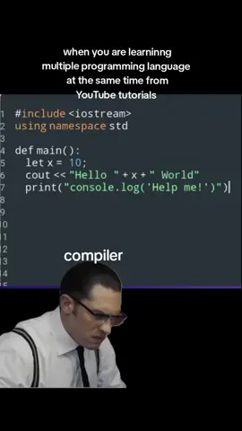 “POV: You learned 3 languages from YouTube and now your code speaks alien 👽”#coding #programing #codingmemes#fyp #viral 